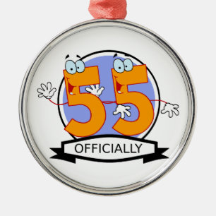 Officially 55 Birthday Banner Metal Tree Decoration