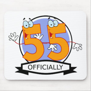 Officially 55 Birthday Banner Mouse Mat