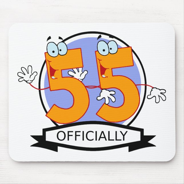 Officially 55 Birthday Banner Mouse Mat (Front)