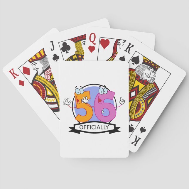 Officially 56 Birthday Banner Playing Cards (Back)