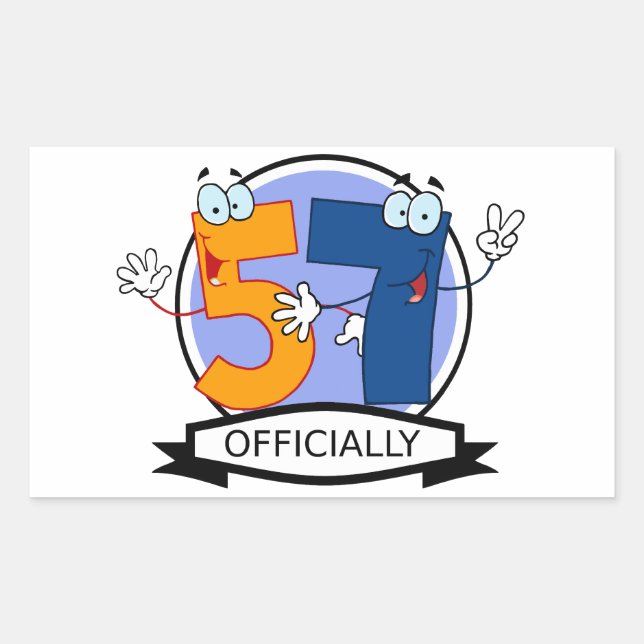 Officially 57 Birthday Banner Rectangular Sticker (Front)