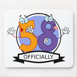 Officially 58 Birthday Banner Mouse Mat