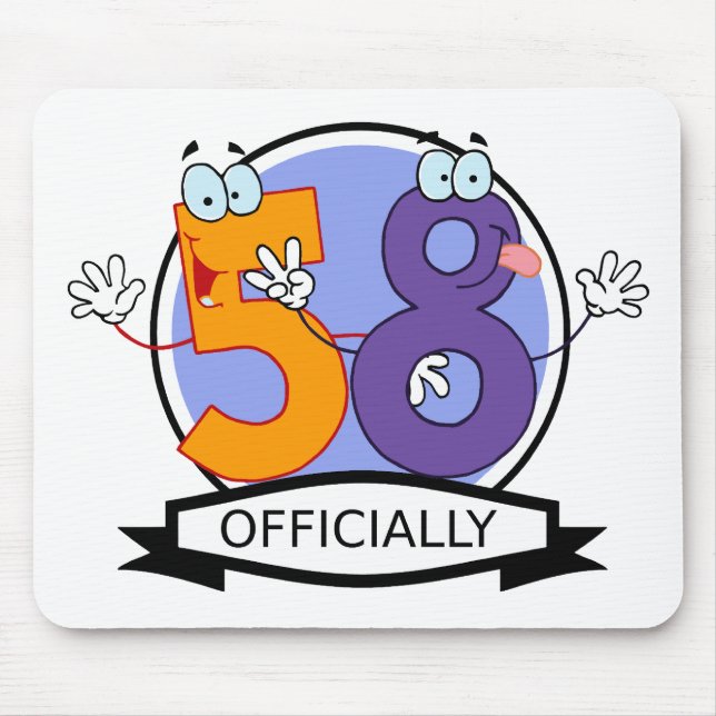 Officially 58 Birthday Banner Mouse Mat (Front)