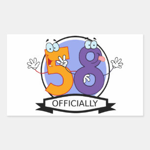 Officially 58 Birthday Banner Rectangular Sticker