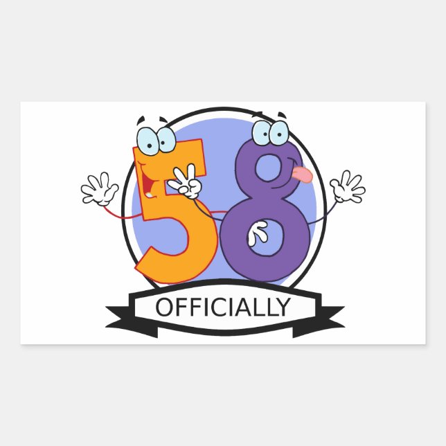Officially 58 Birthday Banner Rectangular Sticker (Front)