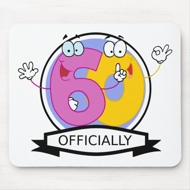 Officially 60 Birthday Banner Mouse Mat (Front)
