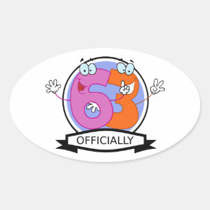 Officially 63 Birthday Banner Oval Sticker