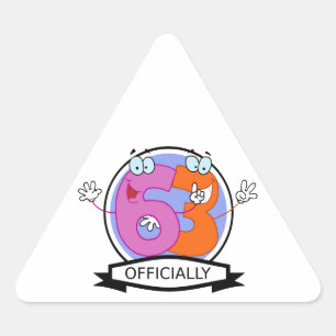 Officially 63 Birthday Banner Triangle Sticker