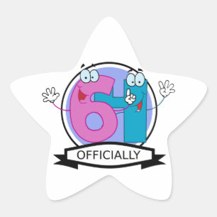 Officially 64 Birthday Banner Star Sticker