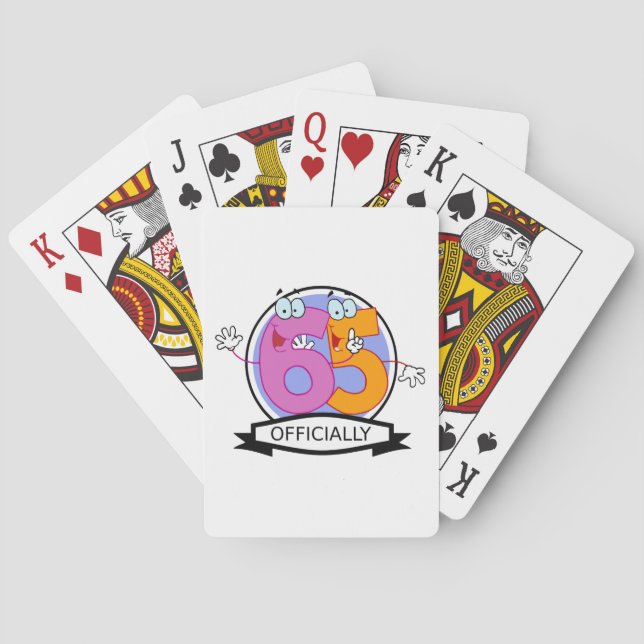Officially 65 Birthday Banner Playing Cards (Back)