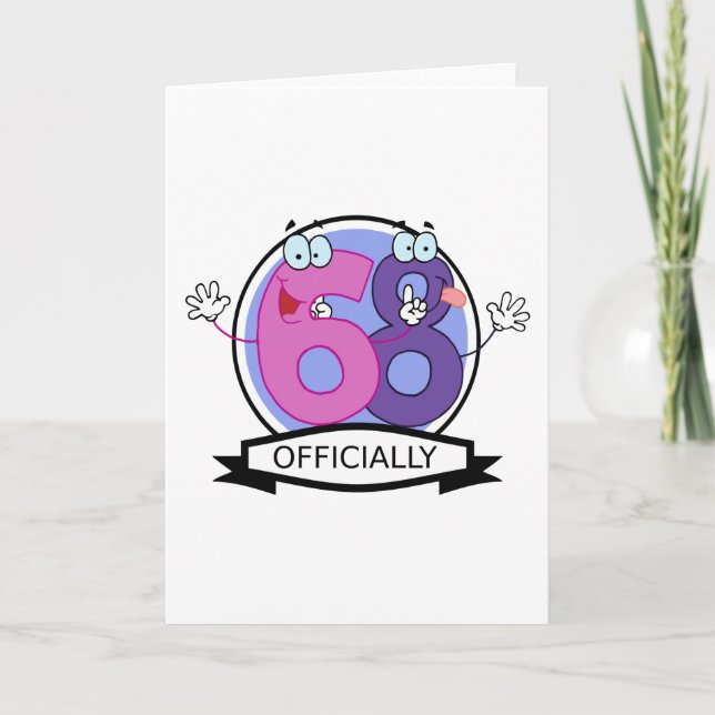 Officially 68 Birthday Banner. Card (Front)