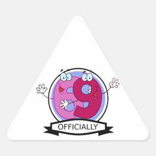 Officially 69 Birthday Banner Triangle Sticker