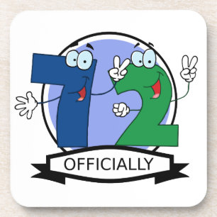 Officially 72 Birthday Banner Coaster