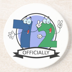 Officially 72 Birthday Banner Coaster