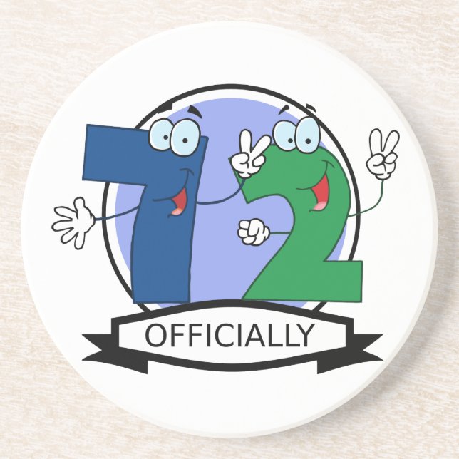 Officially 72 Birthday Banner Coaster (Front)