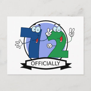 Officially 72 Birthday Banner Postcard