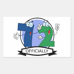 Officially 72 Birthday Banner Rectangular Sticker
