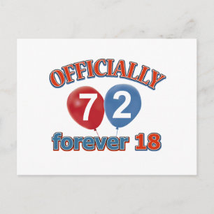 Officially 72 forever 18 postcard