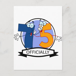 Officially 75 Birthday Banner Postcard