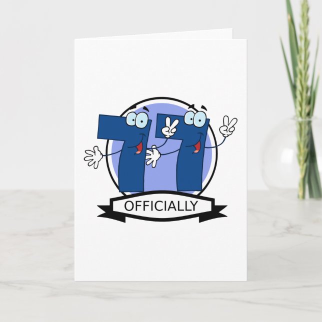Officially 77 Birthday Banner Card (Front)
