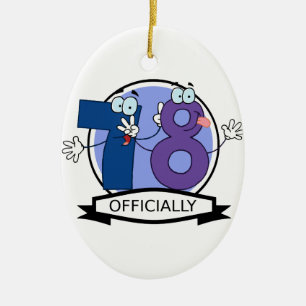 Officially 78 Birthday Banner Ceramic Tree Decoration