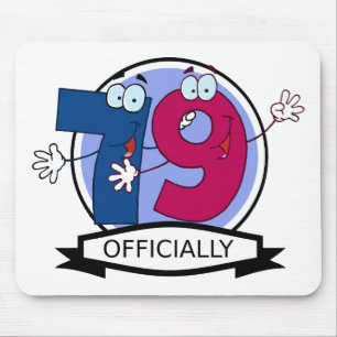 Officially 79 Birthday Banner Mouse Mat