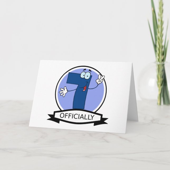 Officially 7 Birthday Banner Card (Front)