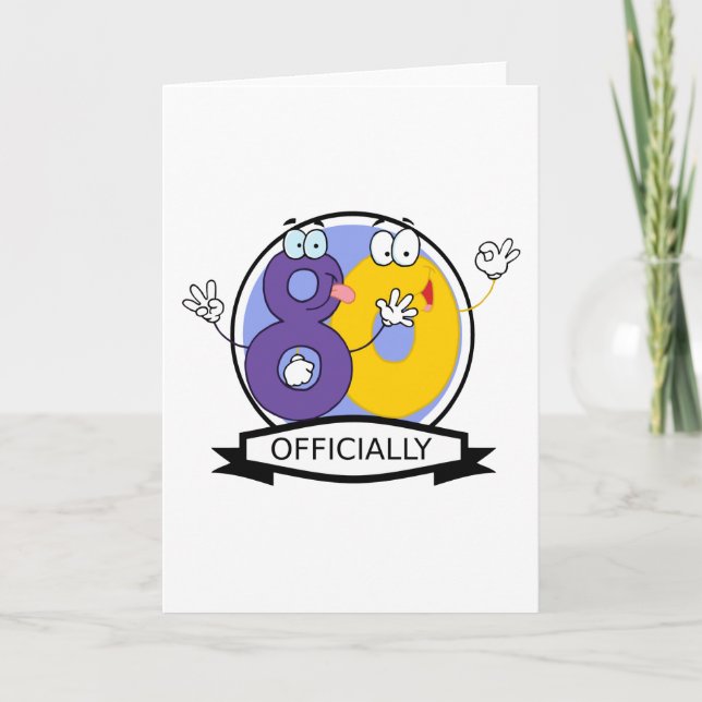 Officially 80 Birthday Banner Card (Front)