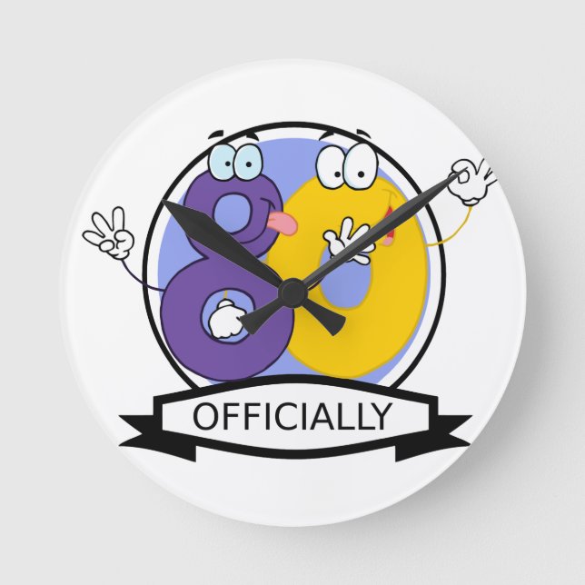 Officially 80 Birthday Logo Round Clock (Front)