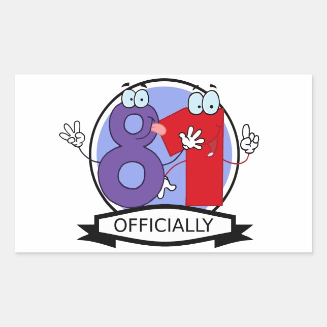 Officially 81 Birthday Banner Rectangular Sticker (Front)