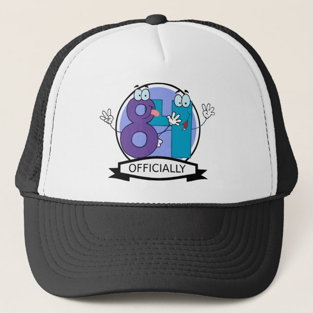 Officially 84 Birthday Banner Trucker Hat (Front)