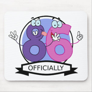 Officially 86 Birthday Banner Mouse Mat