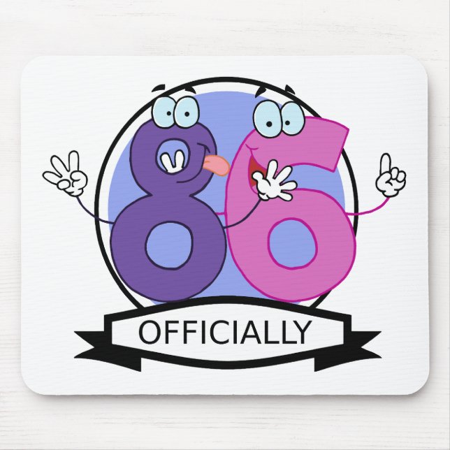 Officially 86 Birthday Banner Mouse Mat (Front)