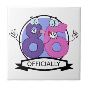 Officially 86 Birthday Banner Tile