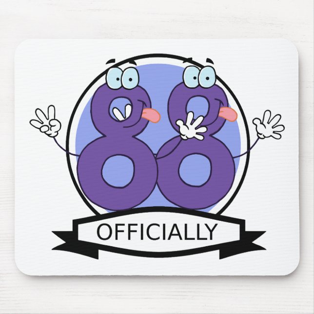 Officially 88 Birthday Banner Mouse Mat (Front)