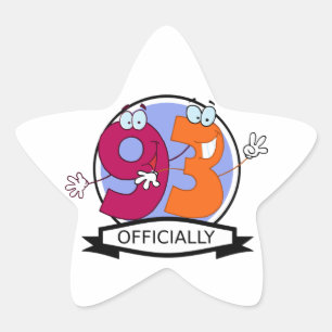 Officially 93 Birthday Banner Star Sticker