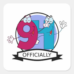 Officially 94 Birthday Banner Square Sticker