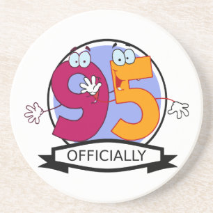 Officially 95 Birthday Banner Coaster