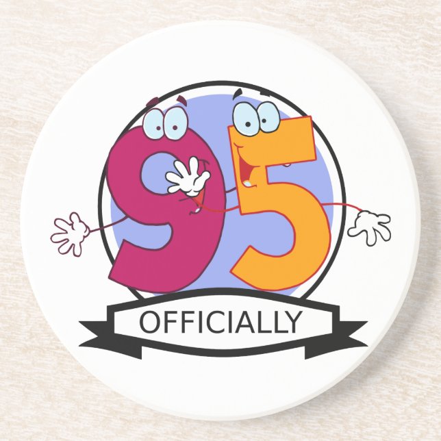 Officially 95 Birthday Banner Coaster (Front)