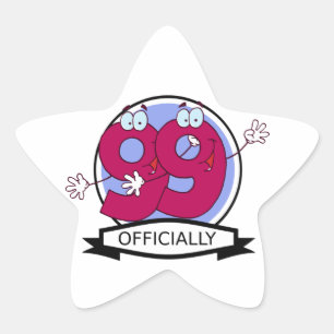 Officially 99 Birthday Banner Star Sticker