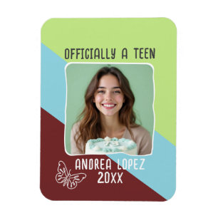 Officially A Teen 13th Birthday Custom Photo Magnet