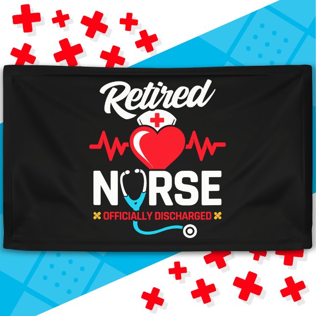 Officially Discharged Retired Nurse Retirement Banner (Creator Uploaded)
