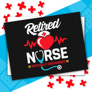 Officially Discharged Retired Nurse Retirement Postcard