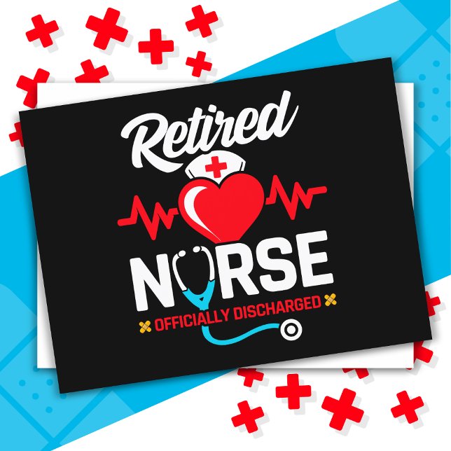 Officially Discharged Retired Nurse Retirement Postcard (Creator Uploaded)