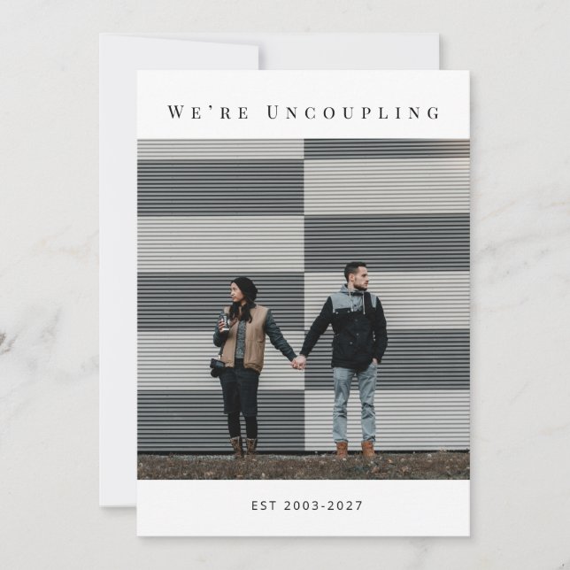 Officially Divorced Modern Announcement Photo Card (Front)