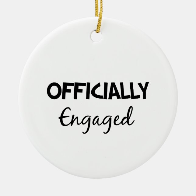 officially engaged ceramic tree decoration (Front)