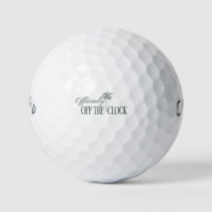 'Officially Off The Clock' Fun Retirement Gift Golf Balls