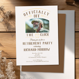 “Officially Off the Clock” Photo Retirement Party Invitation