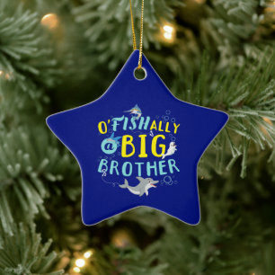 Officially - O'Fishally a Big Brother Pun Ceramic Tree Decoration