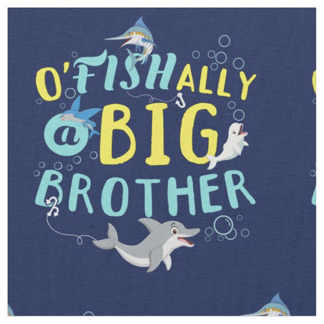 Officially - O'Fishally a Big Brother Pun Fabric (Close Up)